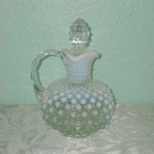 Vintage Fenton Clear Opalescent Cruet